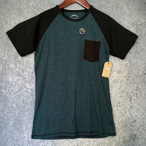 Dikotomy Premium Basics Teal Long Sleeve Raglan Standard Fit Shirt, NWT